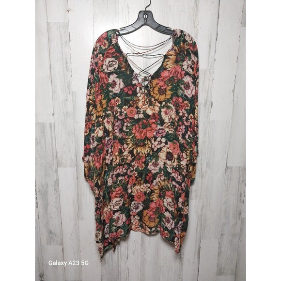 Billabong One Size Lace Back Floral Open Front Kimono - Picture 5 of 5